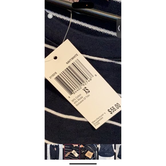 Philosophy Republic Clothing Blend V Neck Striped Navy Blue Cardigan Sweater XL - Picture 5 of 10